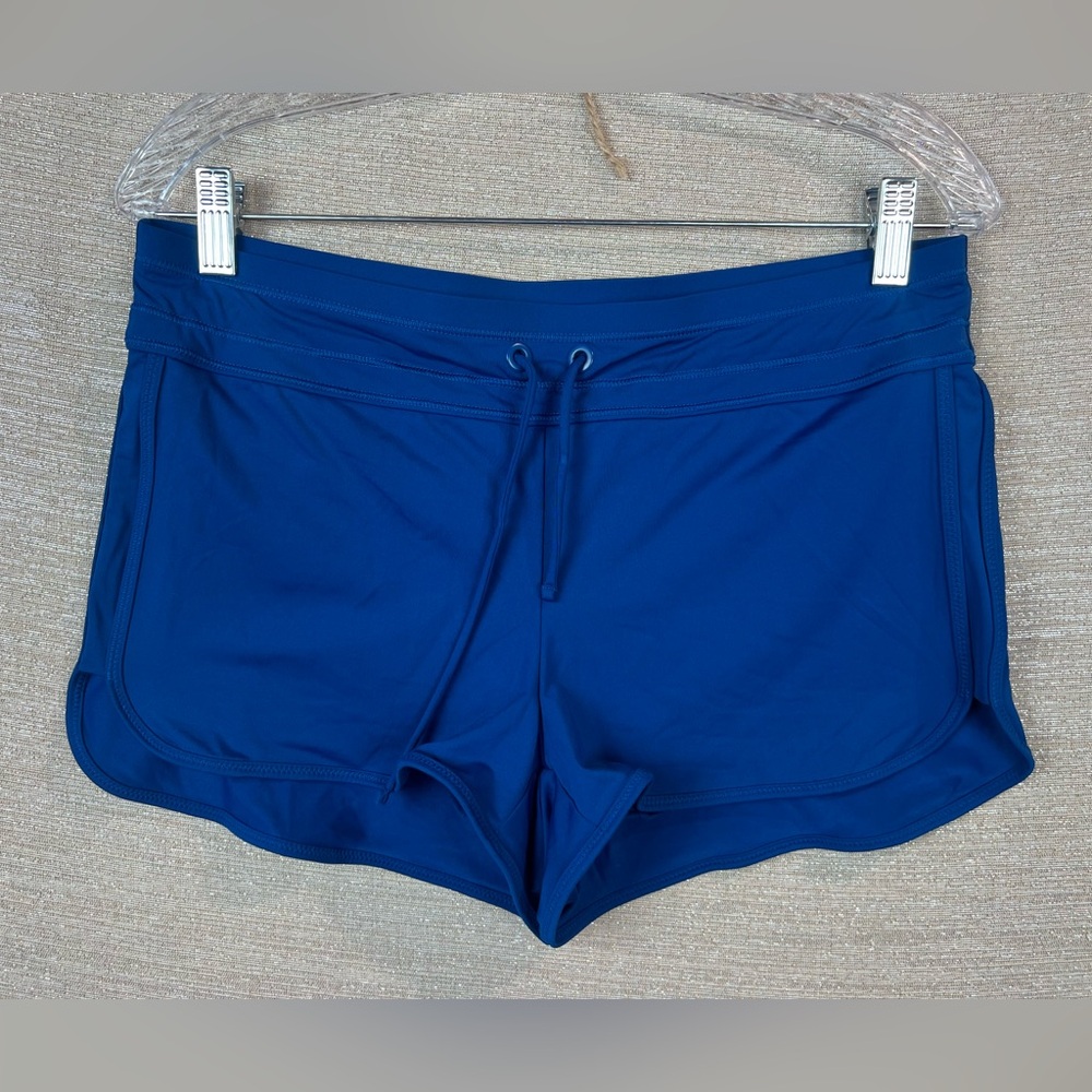 Athleta Kata Swim Shorts Size S Drawstring Lined Blue Boy shorts Swimwear
